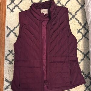 GUC Loft Women’s Maroon Puffer Vest XS